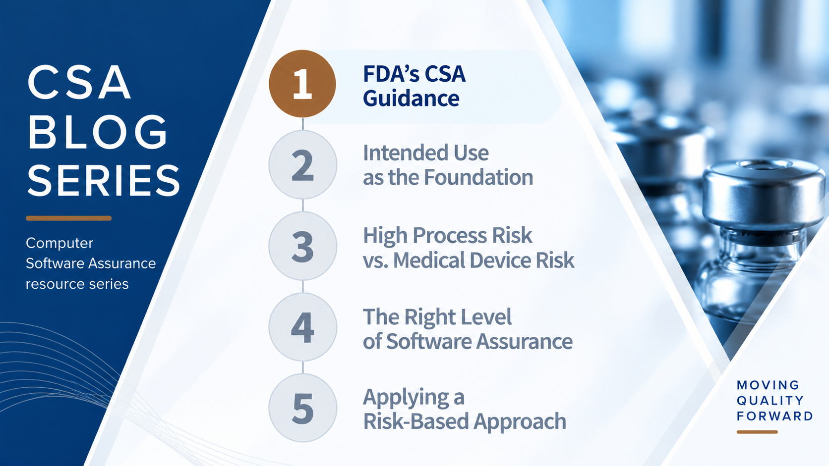 Computer Software Assurance resource series highlighting Blog 1: FDA’s CSA Guidance.